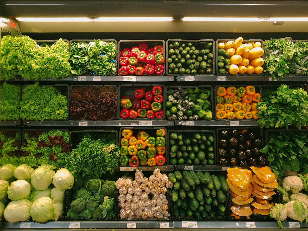 Fresh groceries and vegetables